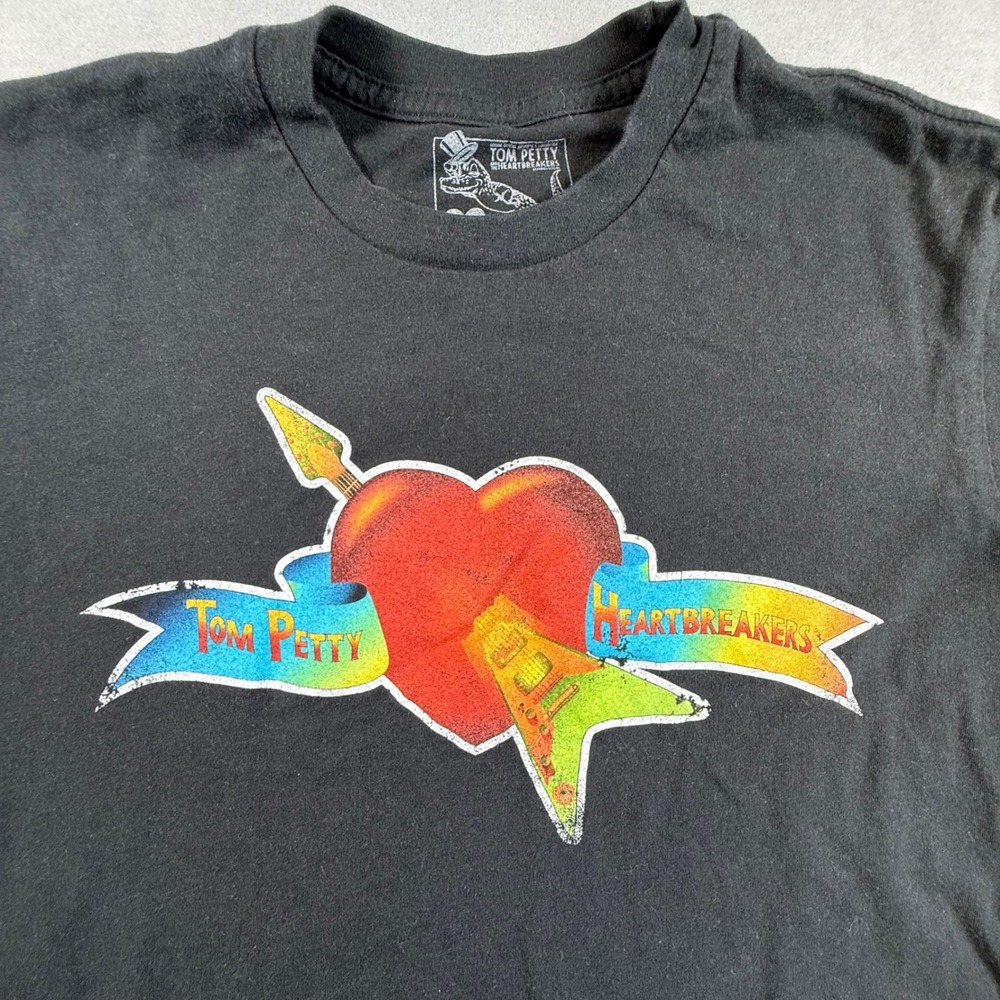 Tom Petty and the Heartbreakers Graphic T-Shirt Black Cotton Small Rock Band Tee